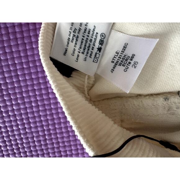 $278 Veronica Beard High Rise Taylor Corduroy Cropped Wide-Leg Cream Pant Sz 26 - Picture 11 of 12